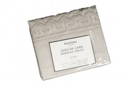 JOGO DE CAMA BORDADO INGLES CASAL - First Class